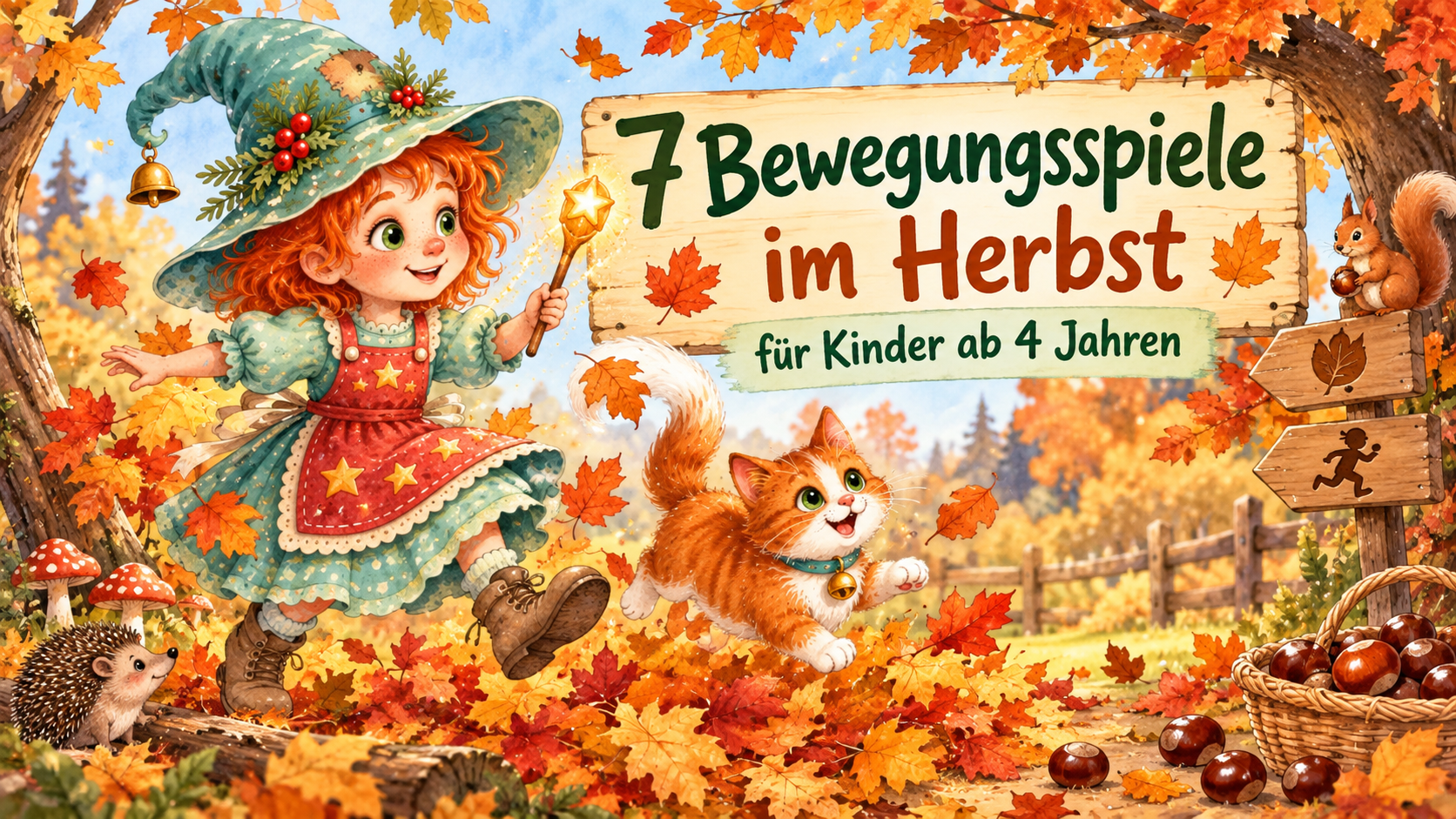 7 Bewegungsspiele im Herbst für Kinder ab 4 Jahren